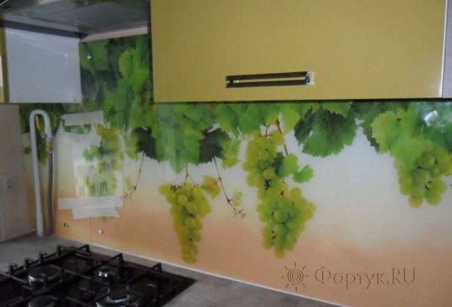 Скинали для кухни фото: грозди винограда, заказ #S-1405, Зеленая кухня. Изображение 111828