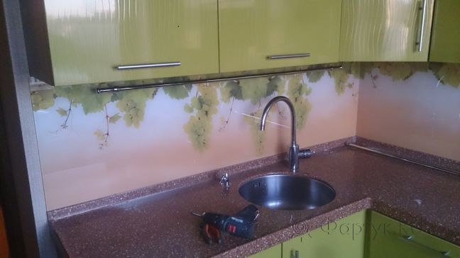Скинали для кухни фото: гроздья винограда, заказ #УТ-519, Зеленая кухня.