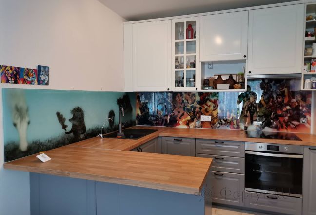 Стеновая панель фото: иллюстрация супергерои, заказ #ИНУТ-10068, Серая кухня. Изображение 210874