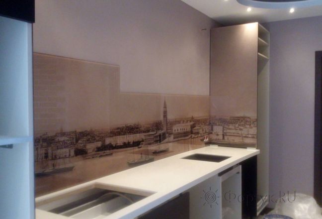 Фартук для кухни фото: изображение старого города., заказ #SK-520, Белая кухня. Изображение 110958