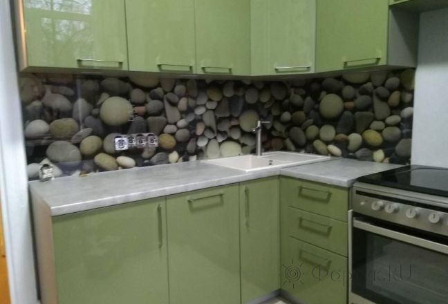 Скинали для кухни фото: камни, заказ #ИНУТ-4875, Зеленая кухня.