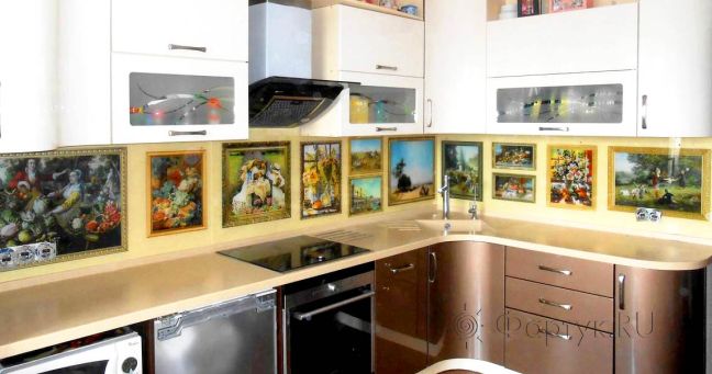 Фартук с фотопечатью фото: картинная галерея , заказ #S-471, Коричневая кухня.