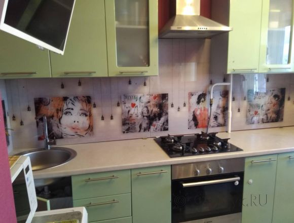 Скинали для кухни фото: картины на стене, заказ #ИНУТ-4733, Зеленая кухня.