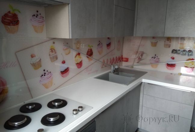 Стеновая панель фото: кексы, заказ #ИНУТ-3310, Серая кухня. Изображение 246800