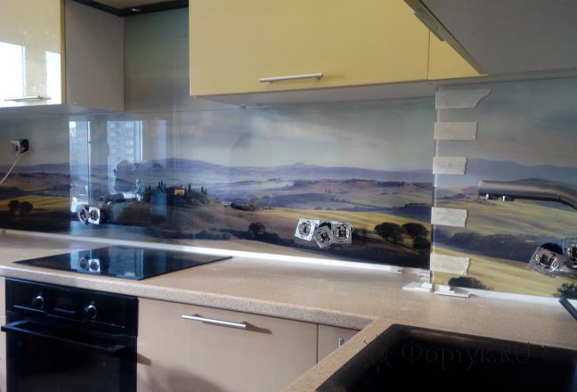 Стеновая панель фото: холмистые поля, заказ #ИНУТ-559, Серая кухня. Изображение 203584