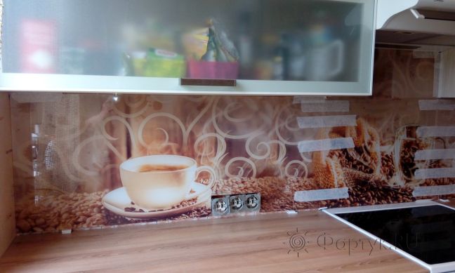 Фартук с фотопечатью фото: кофе, заказ #ГМУТ-181, Коричневая кухня.