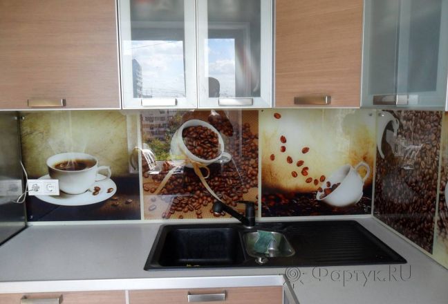 Фартук с фотопечатью фото: кофейный коллаж, заказ #SN-35, Коричневая кухня. Изображение 111154
