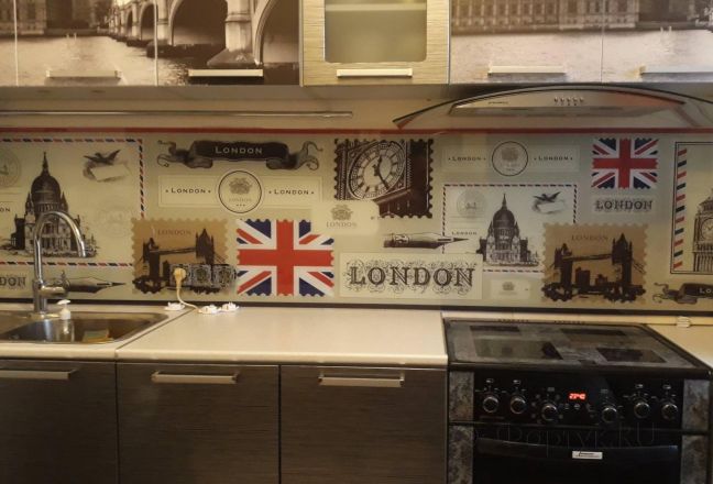 Стеновая панель фото: коллаж лондон, заказ #ИНУТ-2370, Серая кухня. Изображение 181460