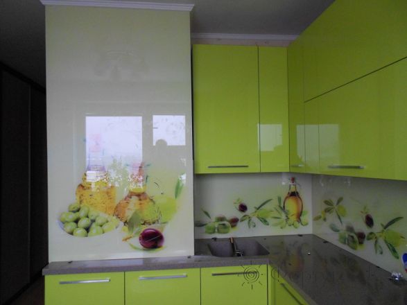 Скинали для кухни фото: коллаж оливы, заказ #УТ-654, Зеленая кухня.