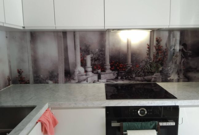 Фартук для кухни фото: коллаж в серых тонах , заказ #ИНУТ-3256, Белая кухня.