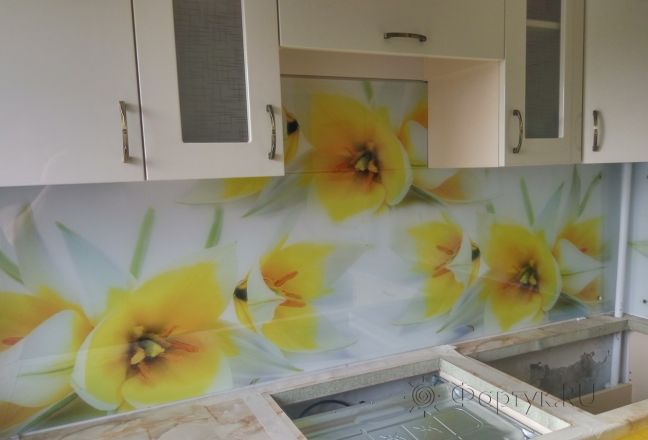 Скинали для кухни фото: красивые цветы, заказ #ГМУТ-026, Желтая кухня. Изображение 185272
