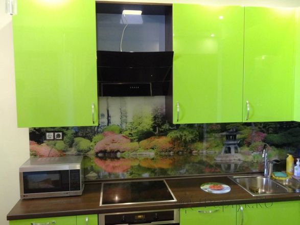 Скинали для кухни фото: красивый пейзаж , заказ #S-400, Зеленая кухня.