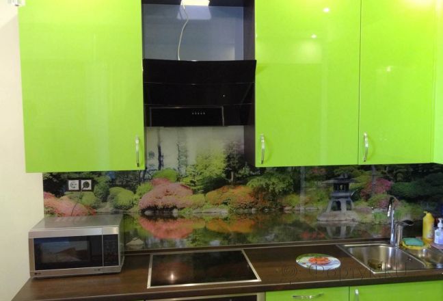 Скинали для кухни фото: красивый пейзаж , заказ #S-400, Зеленая кухня. Изображение 111434