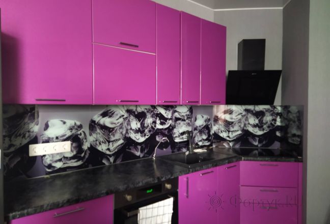 Фартук фото: крупные кубики льда, заказ #ИНУТ-12309, Фиолетовая кухня. Изображение 184140
