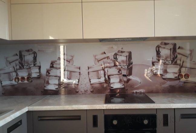 Стеновая панель фото: кубики льда, заказ #ИНУТ-2472, Серая кухня.