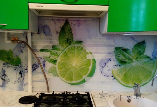 Скинали для кухни фото: лайм, заказ #ГМУТ-048, Зеленая кухня. Изображение 186380