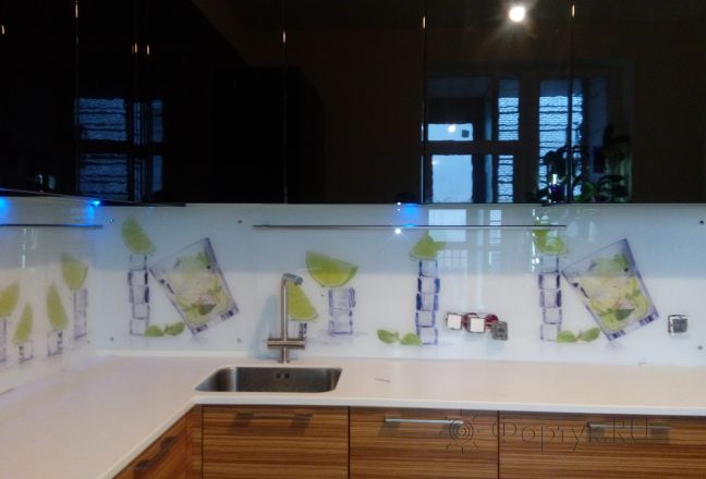 Фартук с фотопечатью фото: лайм и кубики льда, заказ #ИНУТ-177, Коричневая кухня. Изображение 206636