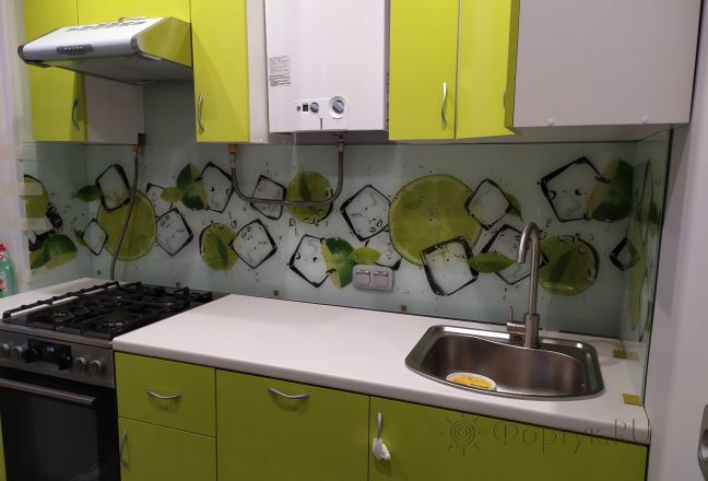 Скинали для кухни фото: лайм и лед, заказ #ИНУТ-7504, Зеленая кухня. Изображение 112194