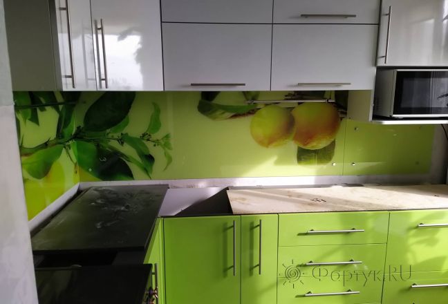 Скинали для кухни фото: лимоны , заказ #ИНУТ-5516, Зеленая кухня.