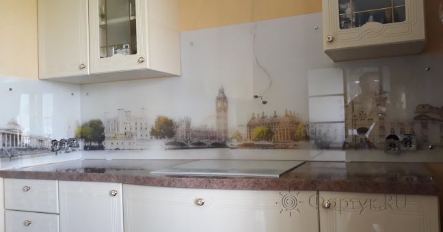 Фартук для кухни фото: лондон, заказ #ИНУТ-1499, Белая кухня.