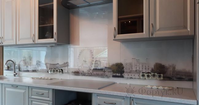 Стеновая панель фото: лондон, заказ #ИНУТ-1631, Серая кухня.