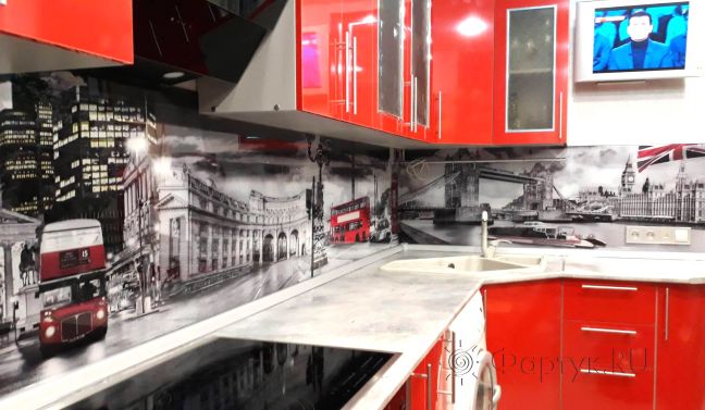 Скинали фото: лондон, заказ #ИНУТ-2244, Красная кухня.