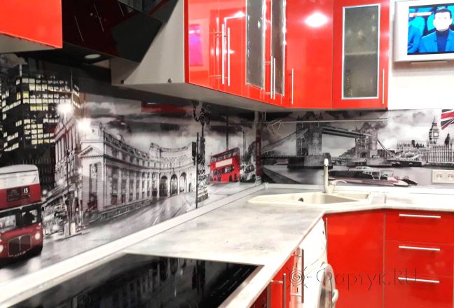 Скинали фото: лондон, заказ #ИНУТ-2244, Красная кухня.