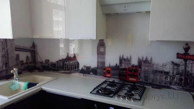 Фартук с фотопечатью фото: лондон, заказ #ИНУТ-3480, Коричневая кухня.