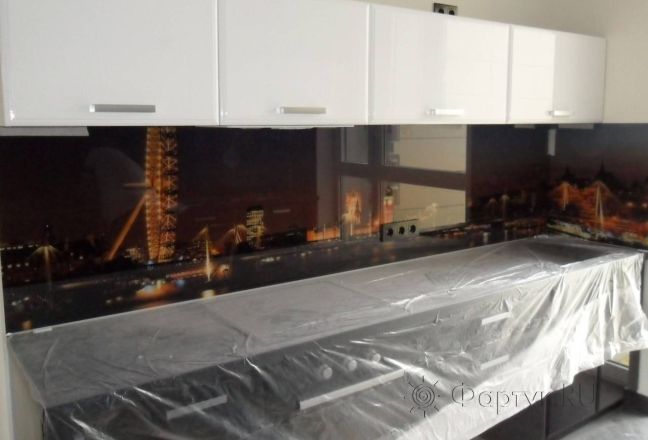Стеновая панель фото: лондон в вечерних огнях., заказ #SN-286, Серая кухня. Изображение 110854