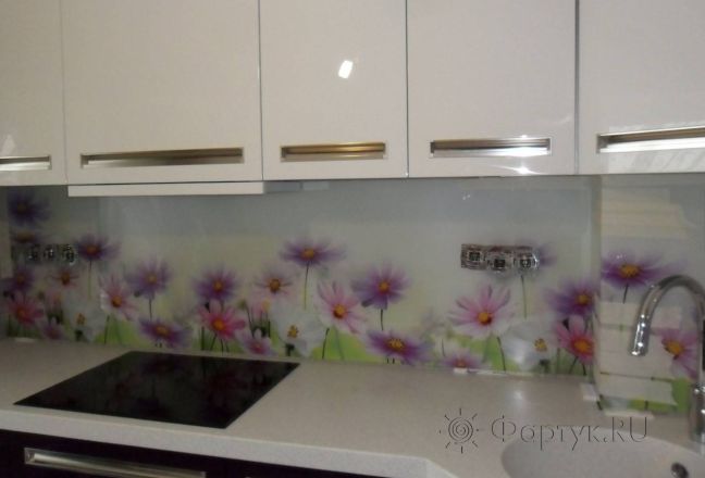 Фартук фото: луговые цветы., заказ #SN-344, Фиолетовая кухня. Изображение 111908