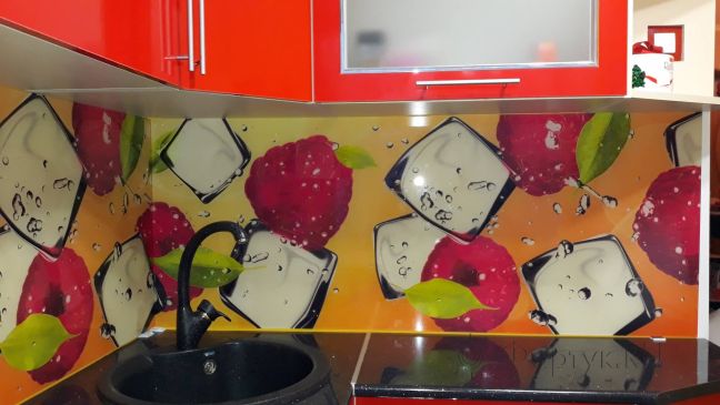 Скинали фото: малина и лед, заказ #ИНУТ-2708, Красная кухня.