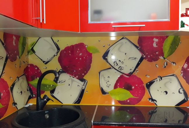 Скинали фото: малина и лед, заказ #ИНУТ-2708, Красная кухня. Изображение 200916