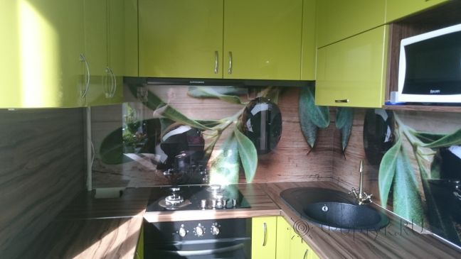 Скинали для кухни фото: маслины, заказ #КРУТ-077, Зеленая кухня.