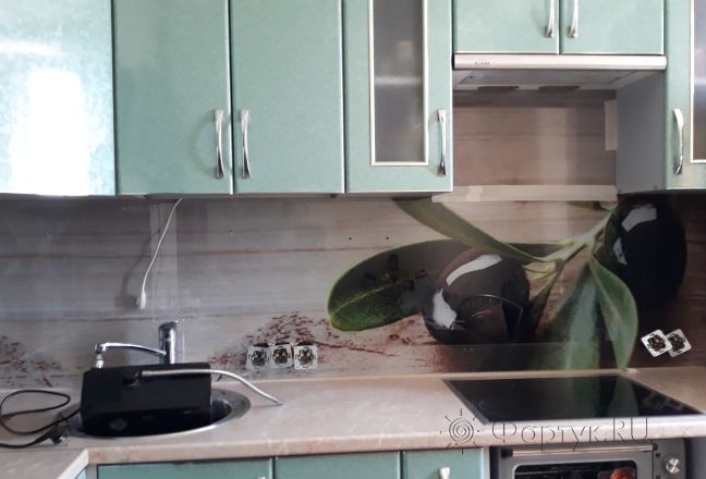 Скинали для кухни фото: маслины, заказ #ИНУТ-1881, Зеленая кухня. Изображение 111836