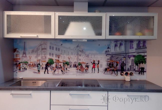 Фартук для кухни фото: многолюдная улица, заказ #ИНУТ-102, Белая кухня. Изображение 186642