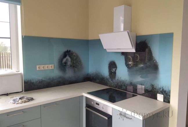 Стеновая панель фото: мультфильм ежик в тумане, заказ #ИНУТ-13493, Серая кухня. Изображение 197130