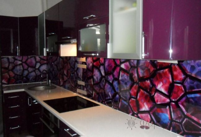 Фартук фото: необычная текстура драгоценных камней., заказ #УТ-238, Фиолетовая кухня. Изображение 110452
