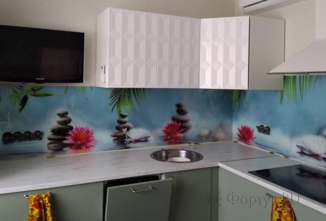 Стеновая панель фото: нежный цветочный коллаж, заказ #ИНУТ-3332, Серая кухня. Изображение 199516