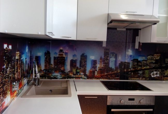 Фартук с фотопечатью фото: нью-йорк панорама, заказ #ГМУТ-041, Коричневая кухня. Изображение 111016
