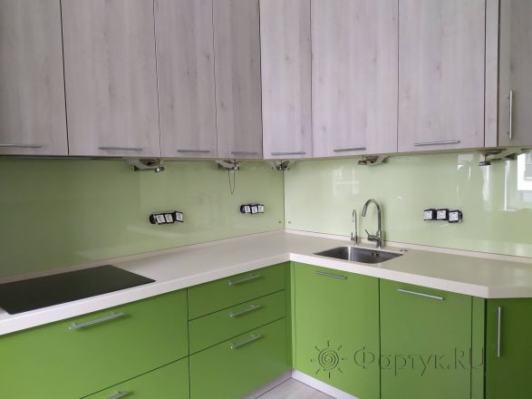 Скинали для кухни фото: однотонный, заказ #ИНУТ-9388, Зеленая кухня.