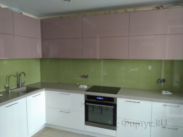 Фартук для кухни фото: однотонный цвет, заказ #ИНУТ-1269, Белая кухня.