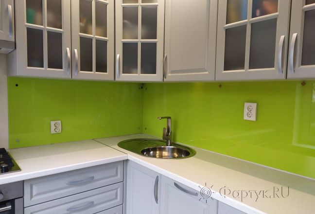 Фартук для кухни фото: однотонный цвет, заказ #ИНУТ-7435, Белая кухня.