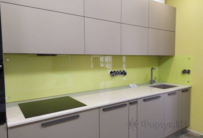 Стеновая панель фото: однотонный цвет, заказ #ИНУТ-8254, Серая кухня.