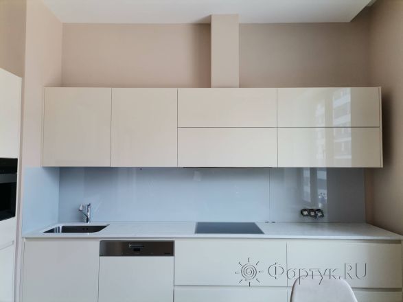 Фартук для кухни фото: однотонный цвет, заказ #ИНУТ-8706, Белая кухня.