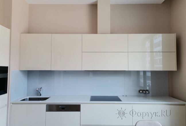 Фартук для кухни фото: однотонный цвет, заказ #ИНУТ-8706, Белая кухня.