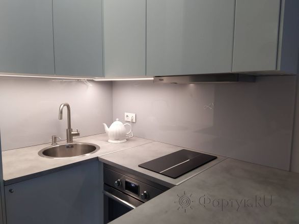 Фартук для кухни фото: однотонный цвет, заказ #ИНУТ-8994, Белая кухня.