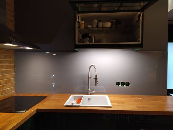 Скинали фото: однотонный цвет, заказ #ИНУТ-9365, Черная кухня.