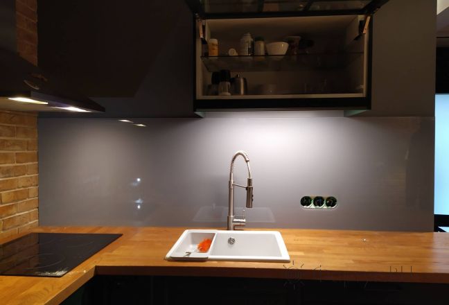 Скинали фото: однотонный цвет, заказ #ИНУТ-9365, Черная кухня.