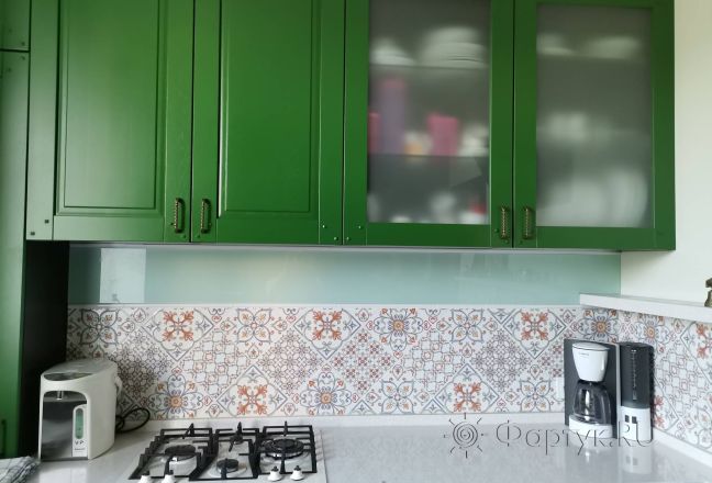 Скинали для кухни фото: однотонный цвет, заказ #ИНУТ-10085, Зеленая кухня.