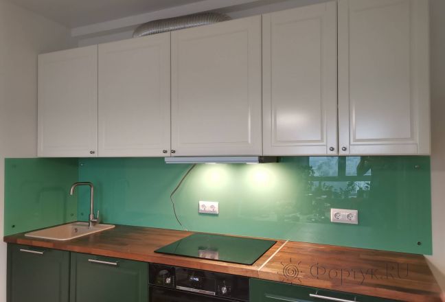 Скинали для кухни фото: однотонный цвет, заказ #ИНУТ-10367, Зеленая кухня.